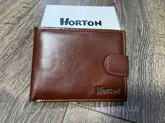 Вместительный мужской кошелек из натуральной кожи коричнего цвета Horton Collection Киев