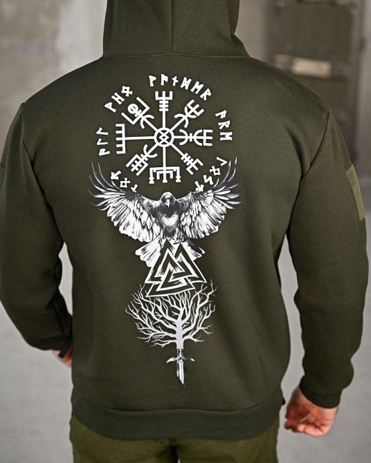 Милитари худи на флисе GENESIS Voron oliva ПП8138 Одеса - фото 5