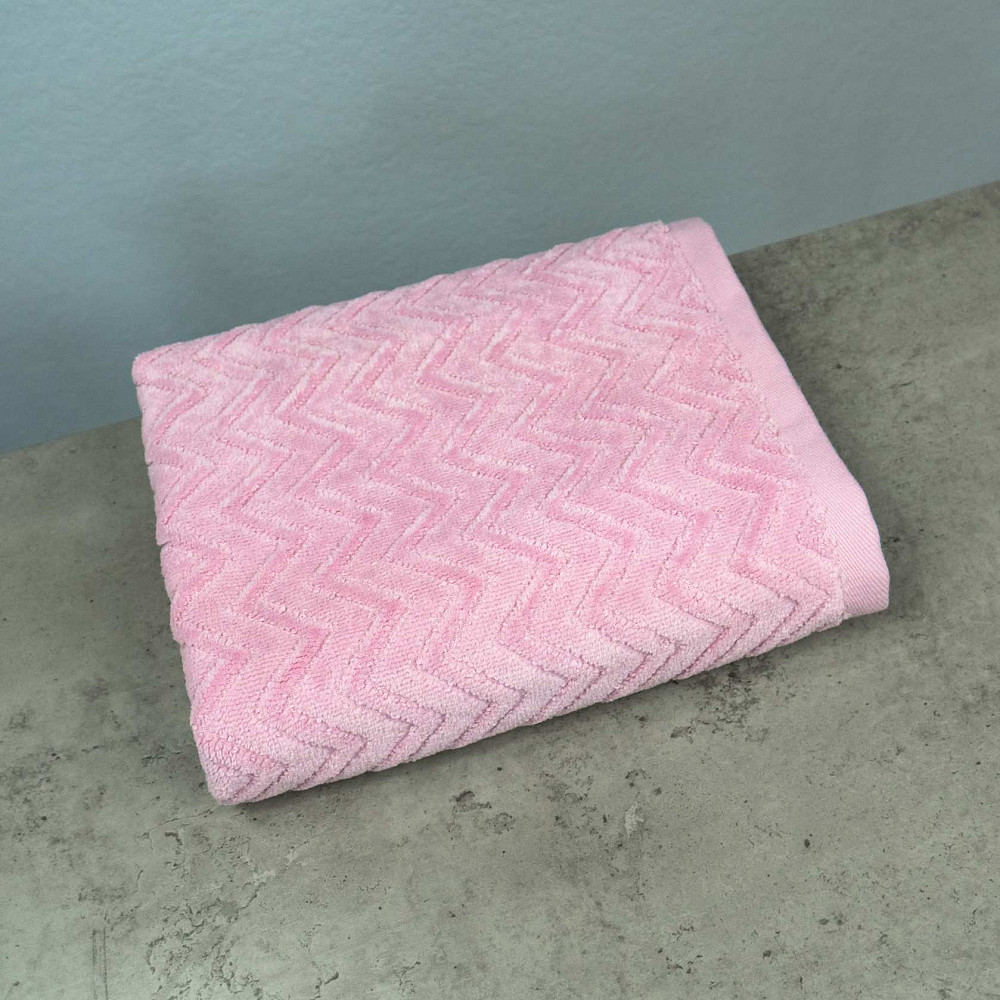 Полотенце махровое для лица и рук GM Textile 40x70см Премиум качества Жаккардовое с велюром 550г/м2 (Розовый) Сумы - изображение 1