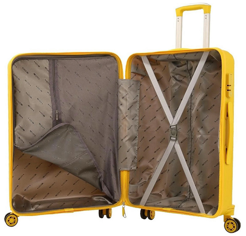 Чемодан пластиковый MCS V374 большой 75 см желтый Киев - изображение 4