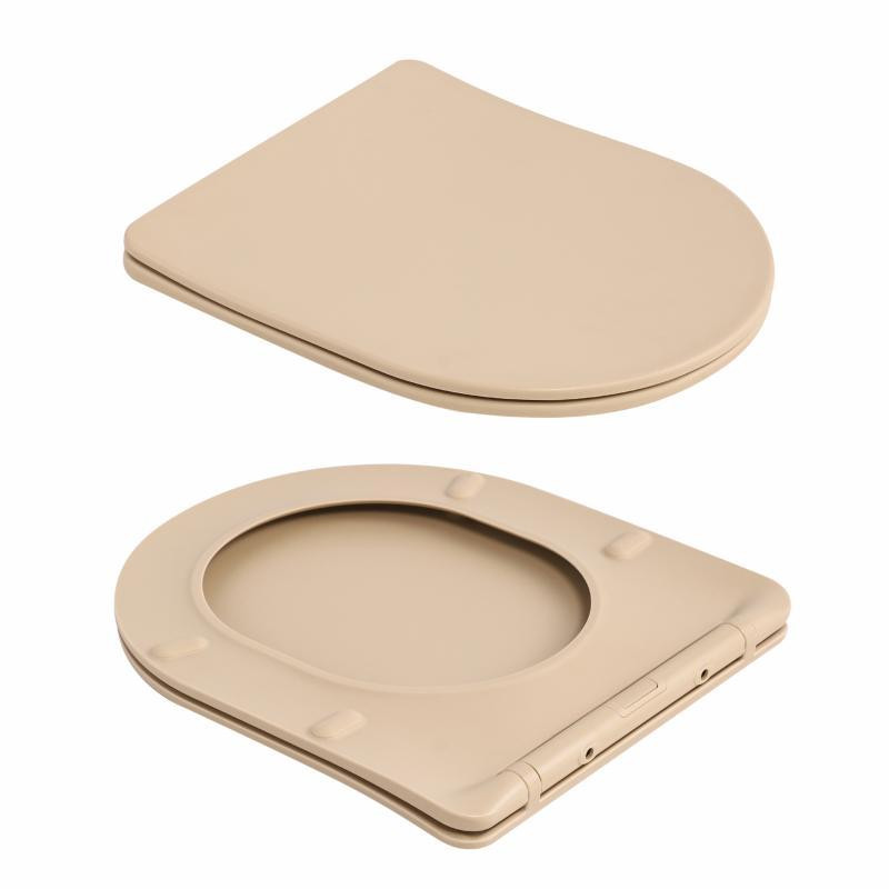 Унітаз підвісний Qtap Robin Ultra Quiet 520×365×340 мм Beige, із сидінням Slim Duroplast/Soft-close/Quick Release Київ - фото 8