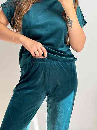 Піжама-комплект з плюшевого велюр Смарагд 2XL Харків