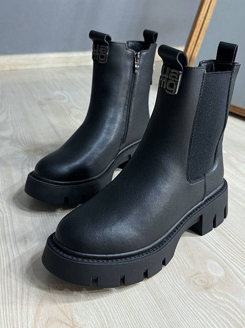 Черевики жіночі Hengji 5130 челсі високі утеплені шкіряні чорні, 39, 24,5 см Київ - фото 19