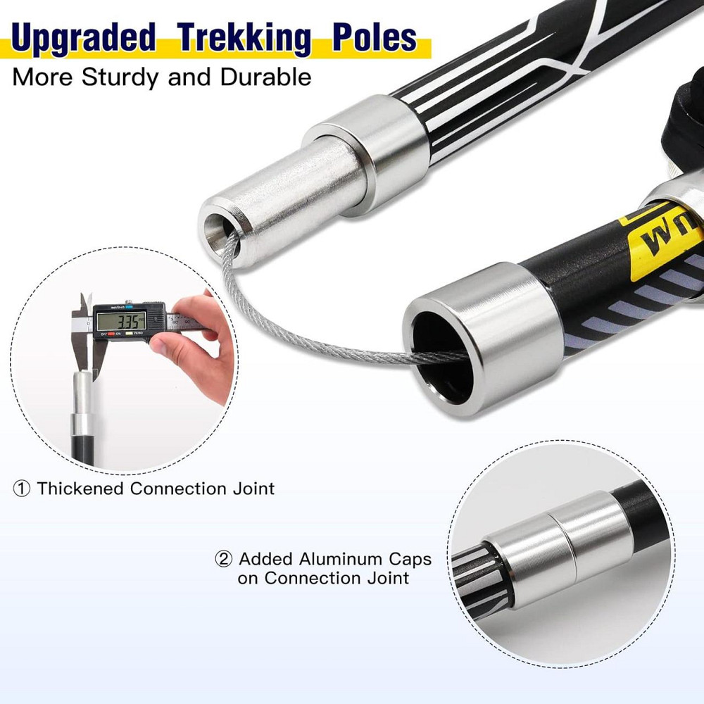 Легка складана трекінгова палка HUGSEE з алюмінію для жінок і чоловіків, EVA ручка, чохол та аксесуари Київ - фото 5