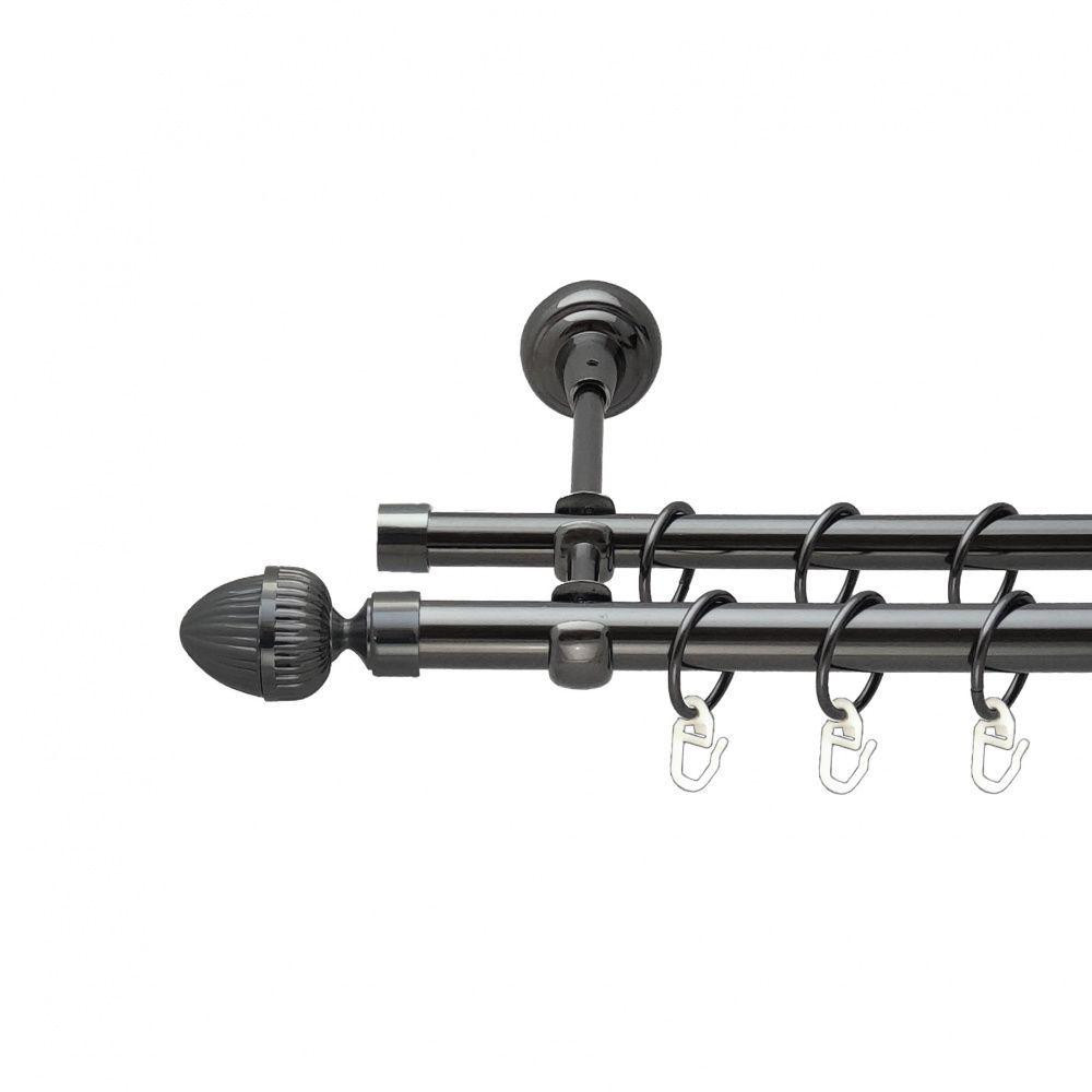 Карниз Orvit Одеон металевий дворядний відкритий гладка труба кільце металеве Онікс 19\16 мм 300 см Львов - изображение 1