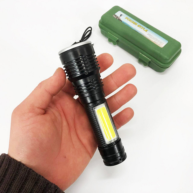 Перезаряжаемый ручной фонарь Police BL-T630S-XPE+COB, Тактический фонарь на аккумуляторе с юсб BH-55 Львов - изображение 6