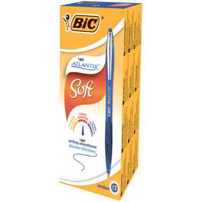Ручка шариковая Bic автоматическая Atlantis с резиновым грипом Синяя (bc9021322) Винница