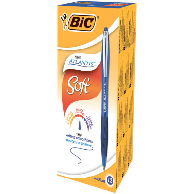 Ручка шариковая Bic автоматическая Atlantis с резиновым грипом Синяя (bc9021322) Винница - изображение 2