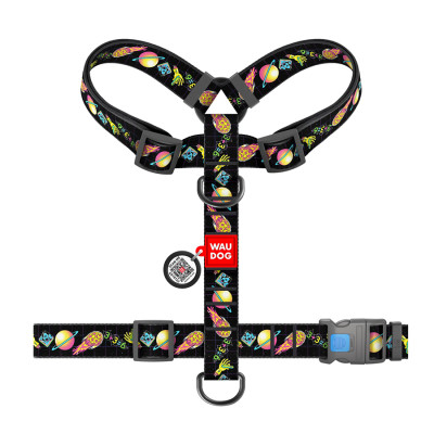 Шлей для собак WAUDOG Nylon анатомическая H-образная с QR-паспортом "Рик и Морти 3" пластиковый фастекс, XL (323-0282) Винница - изображение 2