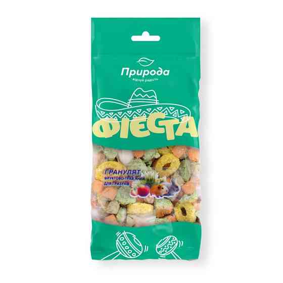 Гранулят для декоративных грехов Фиеста «Фруктово-Травяной» корм для грызунов 100 г, Природа Винница