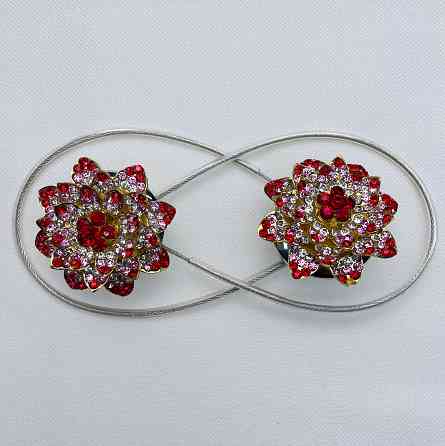 Магніти для штор та гардин "Flowers" набір 2 шт Червоний з золотистим (81-215) Київ