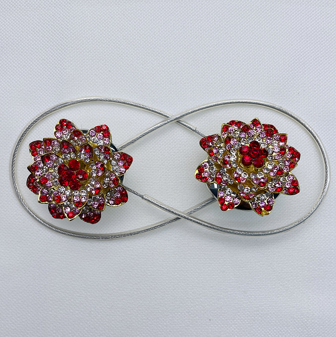 Магніти для штор та гардин "Flowers" набір 2 шт Червоний з золотистим (81-215) Київ - фото 5