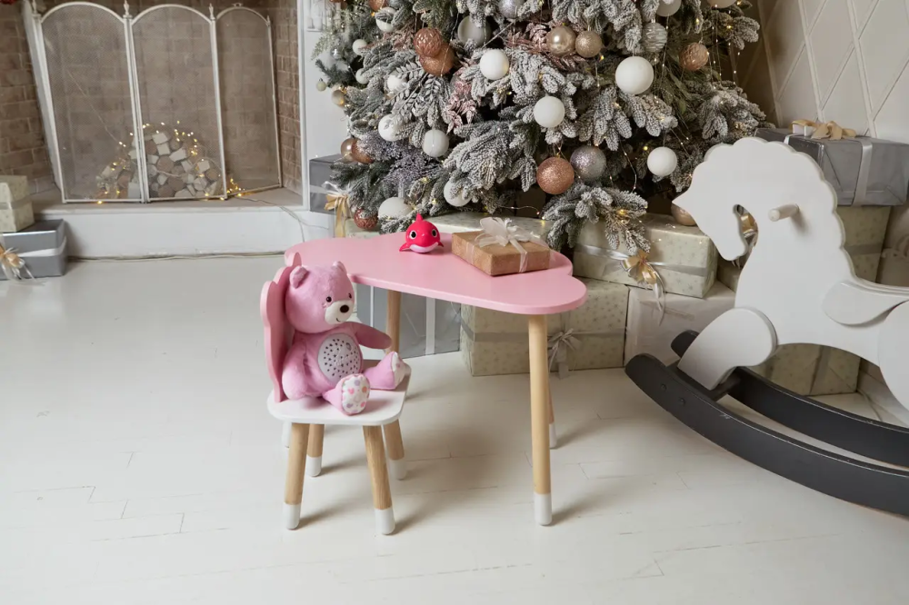 Детский комплект столик Облачко (Розовый) и стульчик Мишка (Розовый с белым) Винница - изображение 7