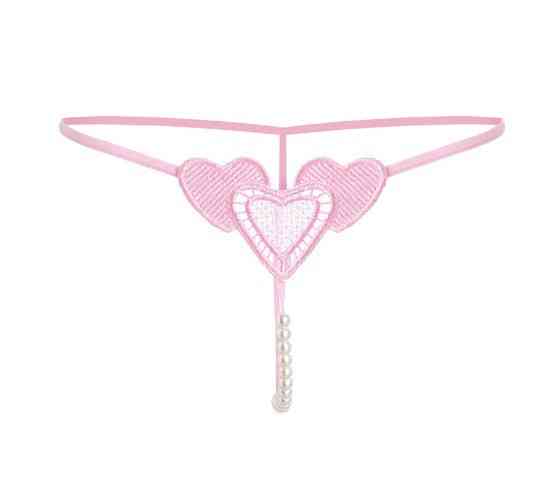 Трусики з бусинками рожеві з сердечками - розмір універсальний, резинка до 75см. Київ