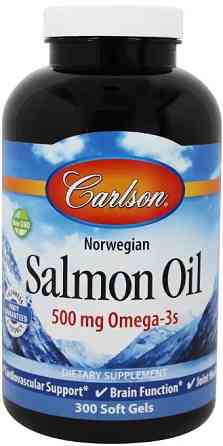 Омега-3 из лосося масла Carlson Salmon Oil 500 мг, 300 капсул Киев