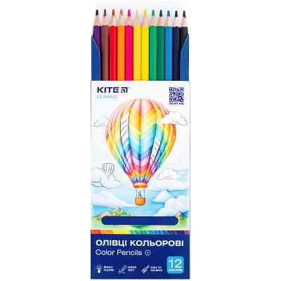Карандаши цветные Kite Classic 12 кольорів (K-051) Винница