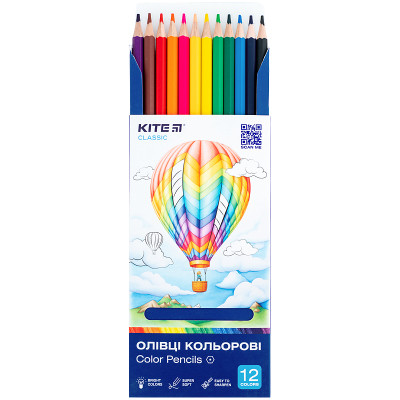 Карандаши цветные Kite Classic 12 кольорів (K-051) Винница - изображение 4