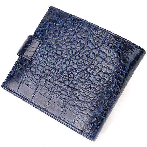 Мужской стильный кошелек горизонтального формата из натуральной кожи с тиснением под крокодила (CANPELLINI) Киев