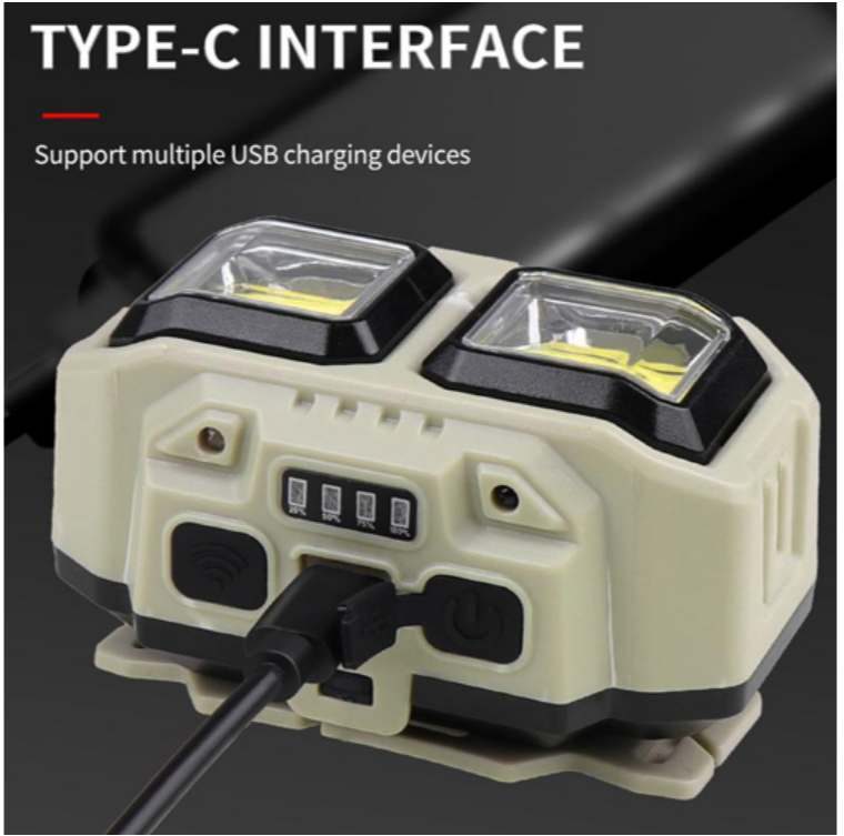 Налобний ліхтар HX-816S-2COB PL-124, Білий, Червоний, Датчик руху, Водонепроникний, 1x18650, ЗУ Type-C Дніпро - фото 7