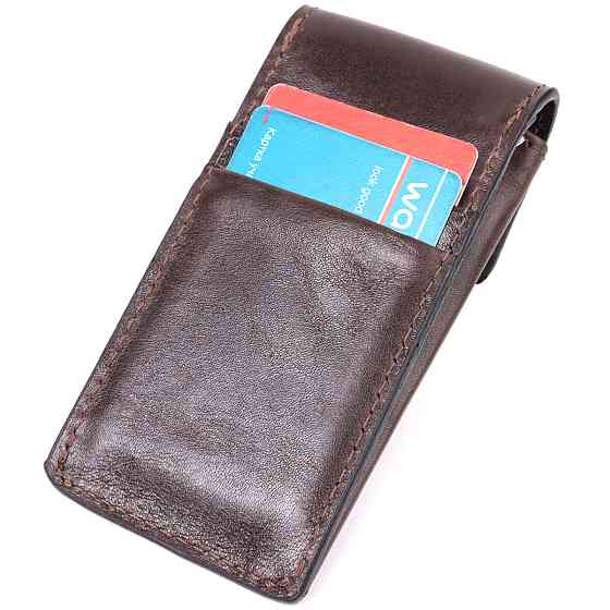 Оригинальная ключница в виде футляра из натуральной кожи GRANDE PELLE 22570 Коричневый Киев