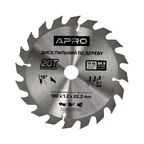Диск пиляльний для дерева d180 мм*22,23 (20) мм 20T New APRO Житомир