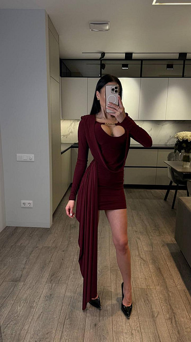 Жіноча романтична святкова мініплаття олія кора Бордо, 42/44 Одеса - фото 1