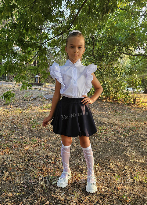 Красивая школьная блузка с коротким рукавом 122 Кривой Рог - изображение 2