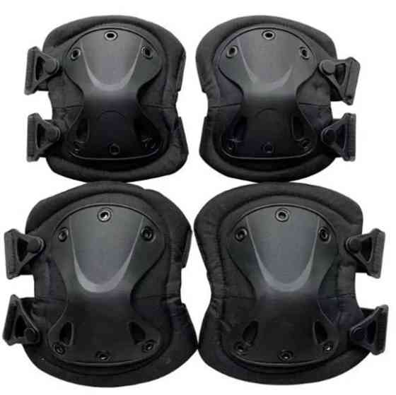 Комплект захисту Наколінники + налокотники із удароміцного пластику (Чорний) Вінниця