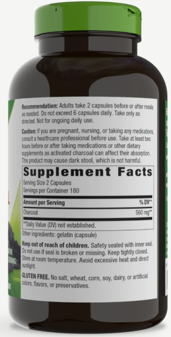 Активированный уголь Nature's Way Charcoal Activated 360 капс Киев - изображение 4