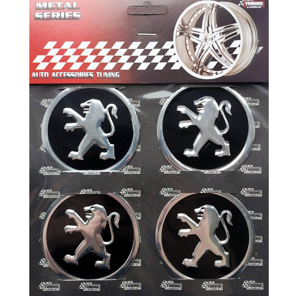 Наклейки на диски/ковпаки Peugeot 60мм 4шт чорний Вінниця - фото 1