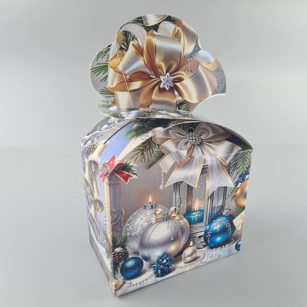 Новогодняя подарочная картонная упаковка для конфет (1000грм) №195 