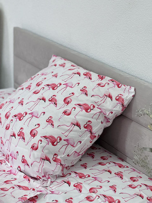 Ecotton Комплект постільної білизни Ecotton полуторний 147х210 см Фламінго білий Киев - изображение 4