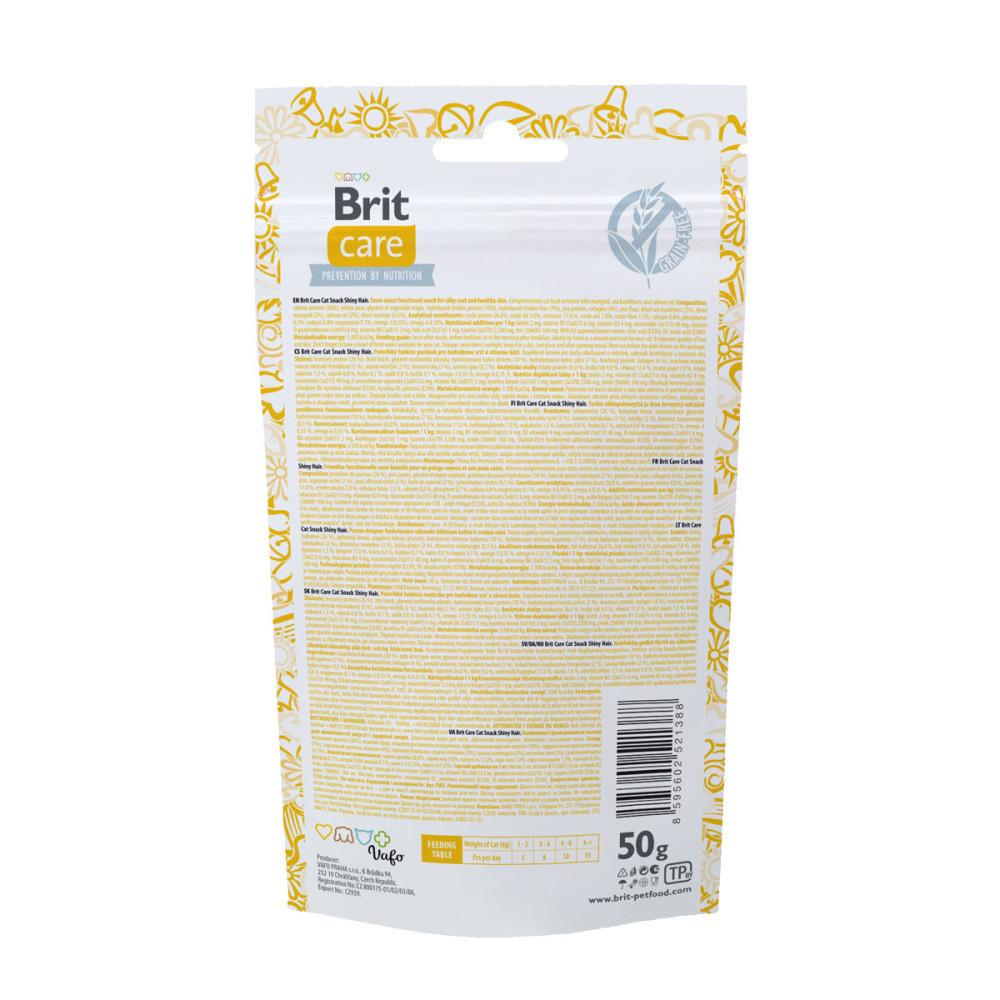 Функціональні ласощі Brit Care Shiny Hair з лососем для котів, 50г Вінниця - фото 3