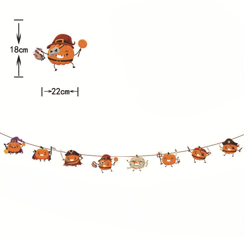 Гирлянда Хэллоуин бумажная тыквы 3 м разноцветный Киев - изображение 2