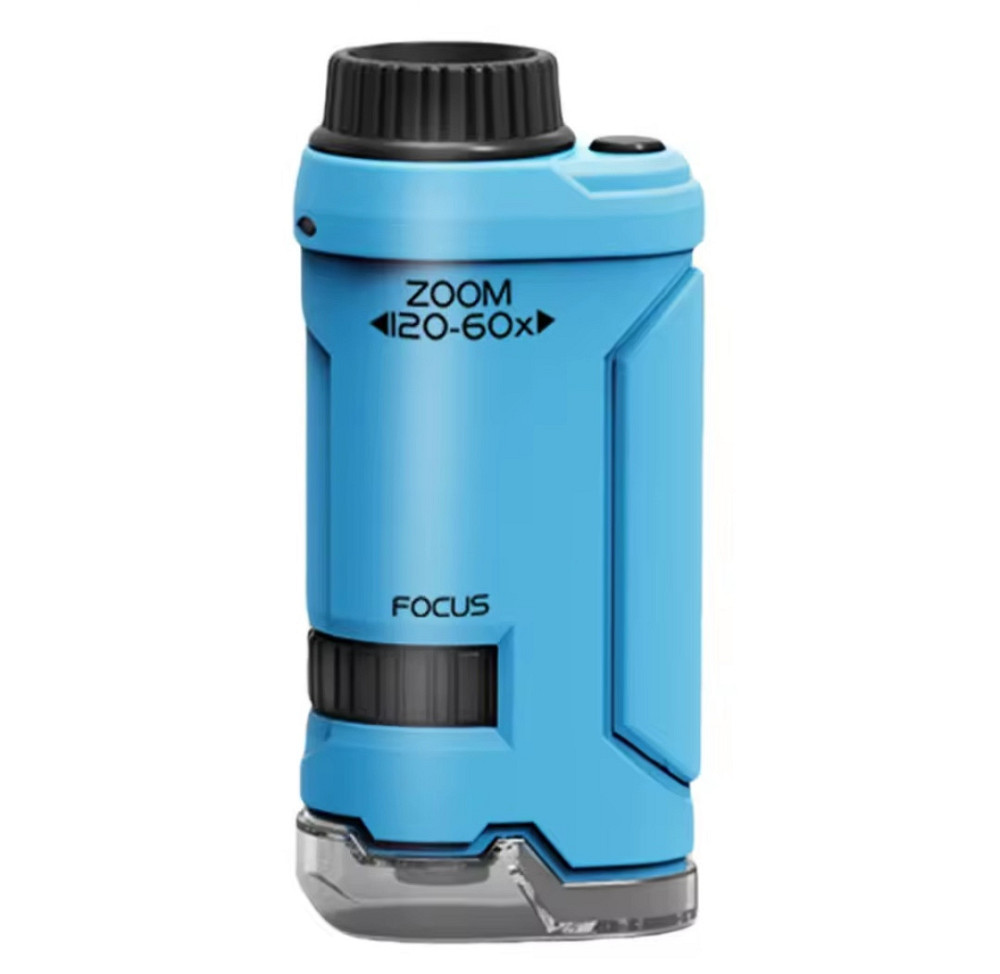 Портативный мини микроскоп з подсветкой 10 на 5 см синий Киев - изображение 4