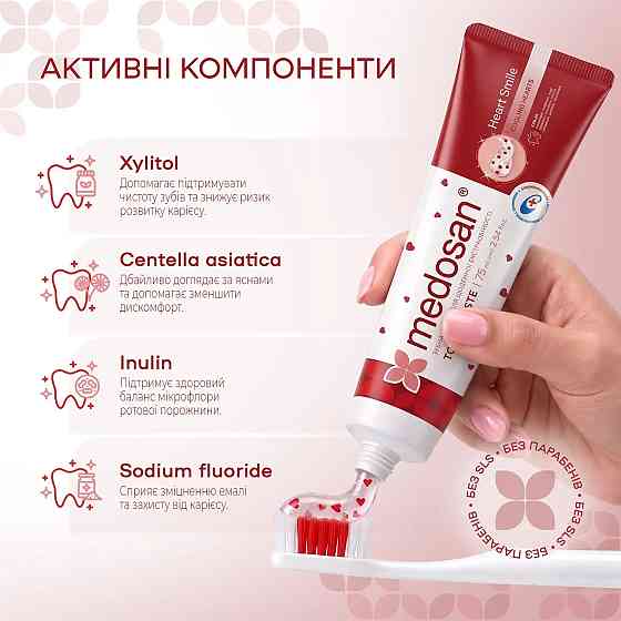 Зубная паста для ежедневной экстрасвежести Heart Smile Medosan 75 мл Киев
