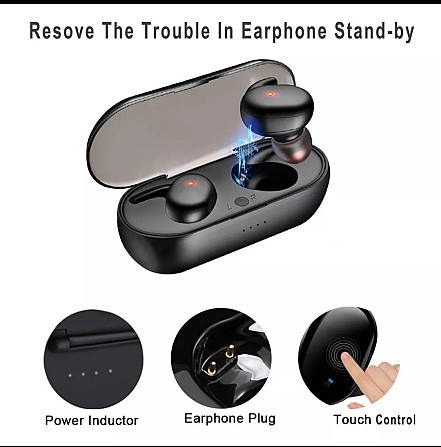 Навушники бездротові TWS Y30 Black Bluetooth 5.0 + EDR Київ - фото 4