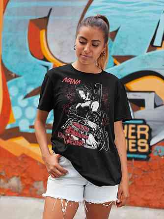 Футболка для хлопчика з аніме принтом Нана Осакі Аніме Блакк оверсайз (зріст від 165 до 180) Чорний AnimeJ0159m Дніпро