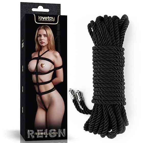 Мотузка - Rebellion Reign Black Bondage Rope, 10 м Sex Aura Київ