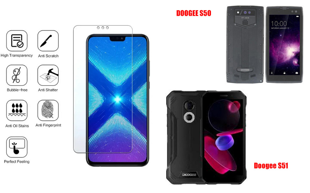 Защитное стекло NeoGlass для DOOGEE S50, Doogee S51 – ультрапрозрачное и устойчивое Киев - изображение 4
