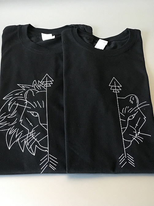 Парні футболки для хлопця та дівчини з принтом - Лев/Львиця Чернівці - фото 1