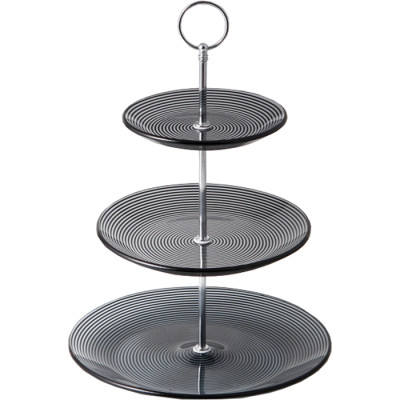 Фруктовница Viva Monaco Триярусна 25 / 20 / 15 см Чорна (S3020T/S3-Black) Винница - изображение 1