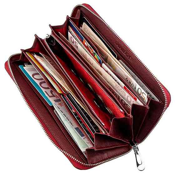 Універсальний жіночий клатч на блискавки Червоний (ST Leather) Київ