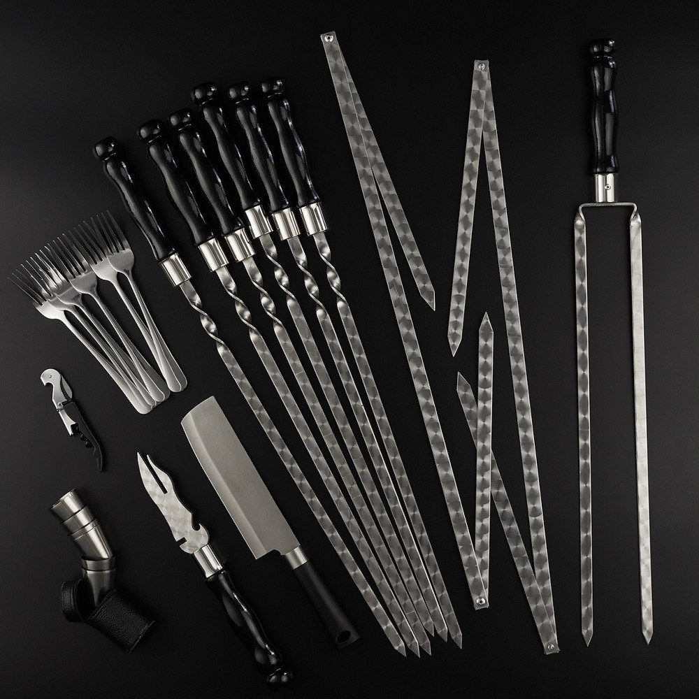 Шампури подарункові набір бокс для пікніка гриля та барбекю Оригінальні Віп подарунки на день народження татові, хлопцю, Тернопіль - фото 7