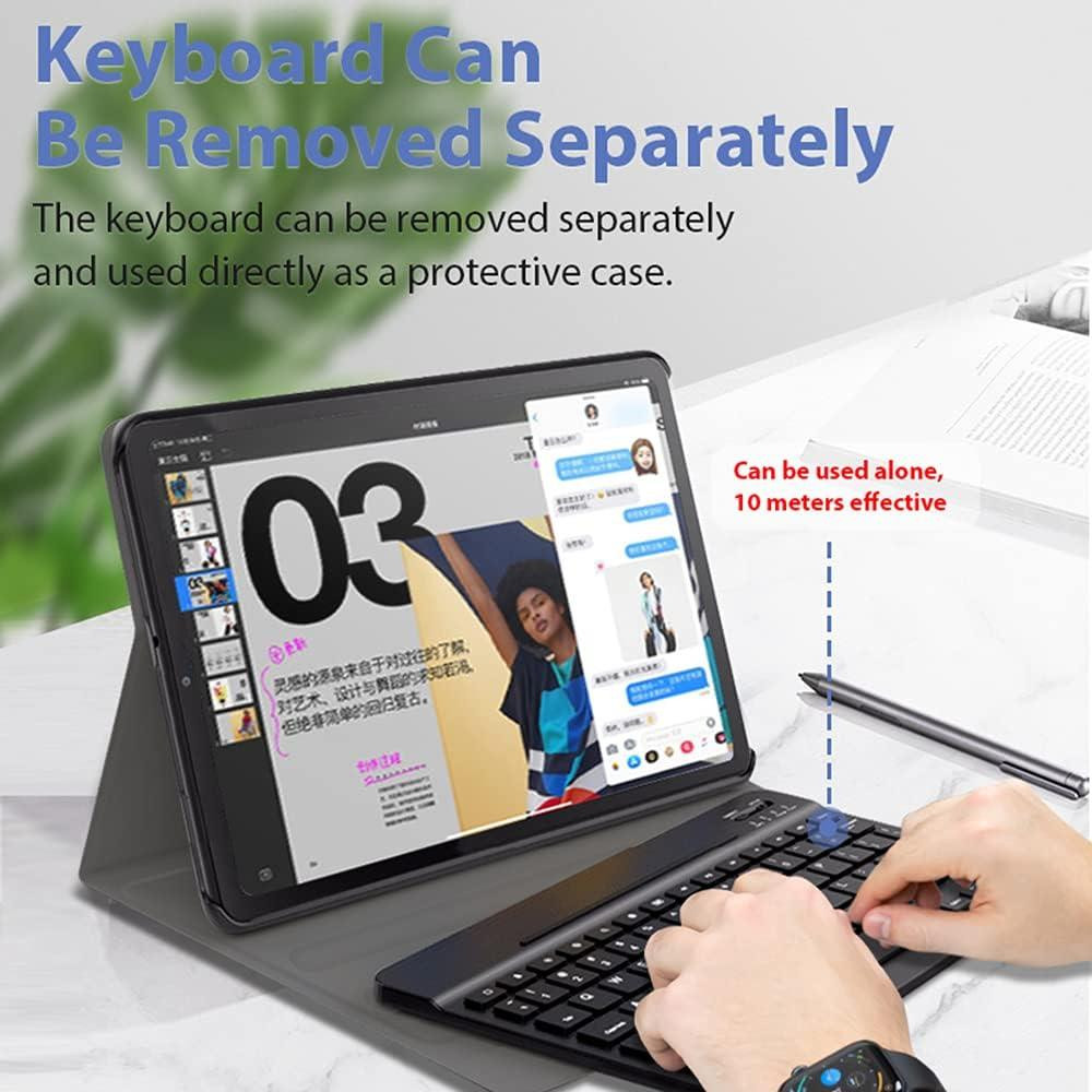 Противоударный чехол-книжка с клавиатурой на Samsung Galaxy Tab S7 FE/S7+/S8+ 12.4