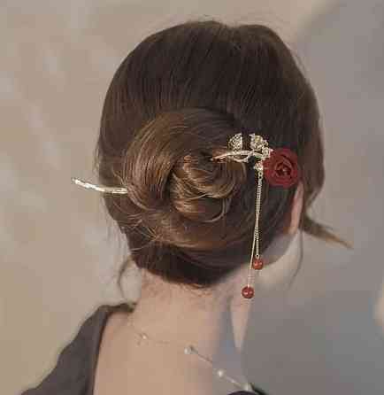 Шпилька-паличка для волосся "Троянда" 180 мм Сміла