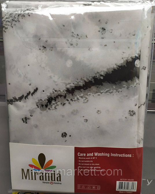 Штора для душа тканевая миранда Meteor 180 х 200 см серая Харьков - изображение 3