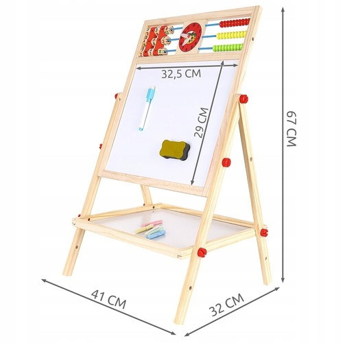 Детская Доска двухсторонняя меловая, сухостираемая с маркерами и и губкой Kruzzel (22472) Нововолынск - изображение 9