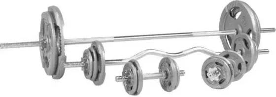 Тренажер Gorilla Sports Zestaw 4 Гриф I Obciążenia Żeliwne Z Uchwytami 105 Kg Киев