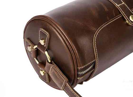 Сумка чоловіча закруглена Vintage 14694 Коричнева Київ